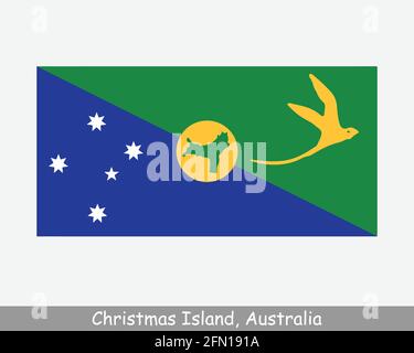 Drapeau de l'île Christmas. Territoire australien de l'océan Indien, territoire externe de l'Australie. Bannière de fichier de découpe d'illustration de vecteur EPS Illustration de Vecteur