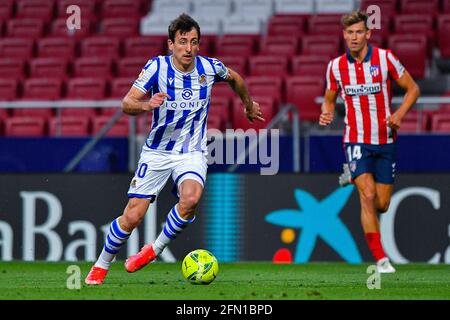 MADRID, ESPAGNE - MAI 12 : Mikel Oyarzabal de Real Sociedad pendant le match de la Liga Santander entre Atletico Madrid et Real Sociedad à Wanda Metropo Banque D'Images