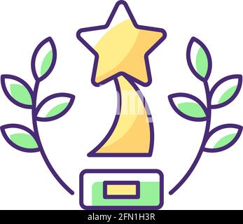 Icône de couleur RVB de contenu primée Illustration de Vecteur