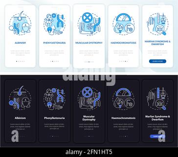 L'écran de la page d'application mobile d'intégration des troubles génétiques les plus courants avec concepts Illustration de Vecteur