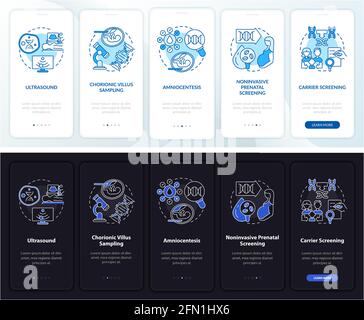 Tests de maladies génétiques intégration de l'écran de la page d'application mobile avec des concepts Illustration de Vecteur