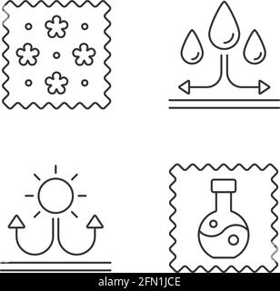 Le tissu présente un ensemble d'icônes linéaires Illustration de Vecteur