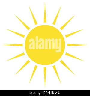 Jaune soleil simple icône plate Illustration de Vecteur