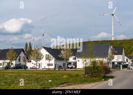 Nouveau quartier résidentiel avec 150 parcelles, sur le site de l'ancienne mine de charbon RAG Lohberg à Dinslaken, la colonie est alimentée en énergie verte et Banque D'Images