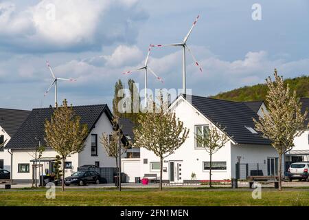 Nouveau quartier résidentiel avec 150 parcelles, sur le site de l'ancienne mine de charbon RAG Lohberg à Dinslaken, la colonie est alimentée en énergie verte et Banque D'Images