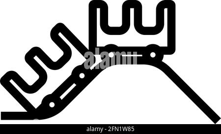 Icône petit rouleau de montagnes russes. Conception de contour gras modifiable. Illustration vectorielle. Illustration de Vecteur