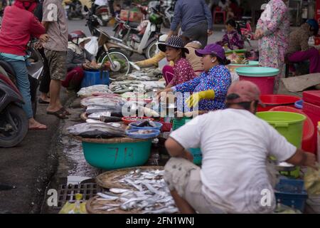 Voyage et paysage de rue à nha trang vietnam. Banque D'Images