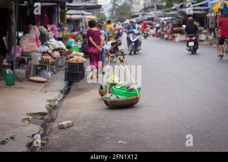 Voyage et paysage de rue à nha trang vietnam. Banque D'Images