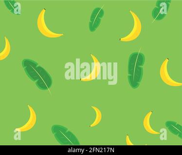 Un motif sans couture avec des bananes et des feuilles de banane Illustration de Vecteur