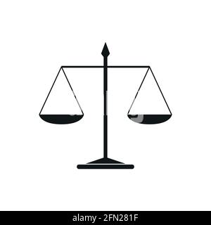 icône de justice balance simple sur fond blanc Illustration de Vecteur