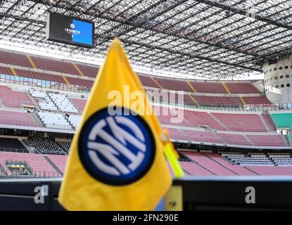 Vue sur le stade avec la nouvelle marque IMINTER pendant le Série UN match de football 2020/21 entre le FC Internazionale et AS RO/LM Banque D'Images