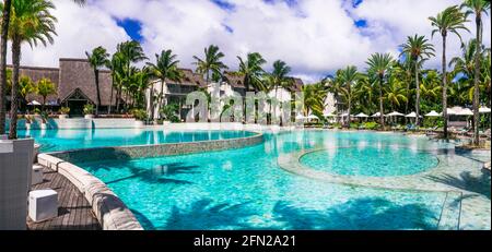 resort de luxe 5 étoiles avec piscine et chambres d'hôtel - Lux Bell mare Resort . Île Maurice. Route côtière, Belle Mare. 27.01.2020 Banque D'Images