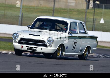 Roy Alderslade, Andrew Jordan, Ford Lotus Cortina, Historic Touring car Challenge, HTCC, Tony dron Trophy, STCC, U2TC, Donington Historic Festival, Don Banque D'Images