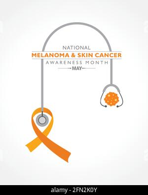 Illustration vectorielle du mois de sensibilisation au mélanome et au cancer de la peau observé en mai. Illustration de Vecteur