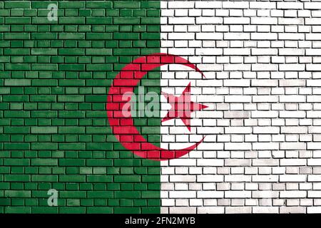 Pavillon de l'Algérie a peint sur mur de brique Banque D'Images