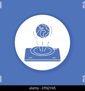 Icône de glyphe noir d'image Golographique. Objet tridimensionnel. Réalité virtuelle. Technologie innovante. Pictogramme pour page Web, application mobile. UI UX GUI DE Illustration de Vecteur