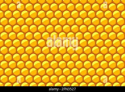 Motif hexagonal sans couture de cellules en nid d'abeille jaune Illustration de Vecteur