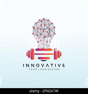 machines humaines avec modèle de vecteur d'icône de dumbbell Illustration de Vecteur