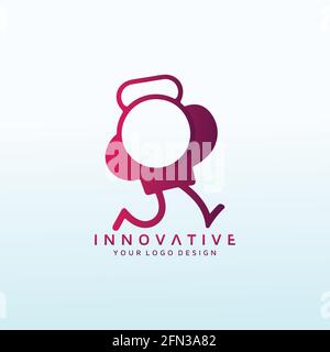 livraison de nourriture avec icône de forme physique Illustration de Vecteur