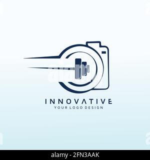 Design du logo de forme physique Media Photography Illustration de Vecteur