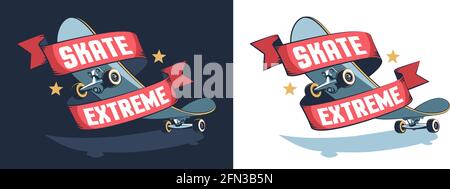 Emblème rétro Skate Extreme Illustration de Vecteur