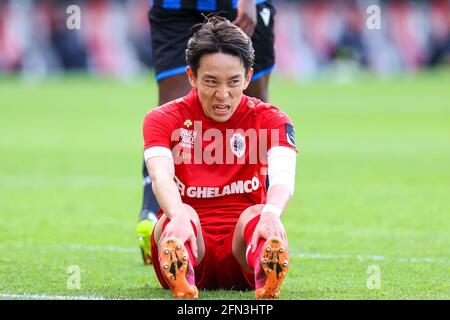 ANVERS, BELGIQUE - 13 MAI : Koji Miyoshi de Royal Antwerp lors du match Jupiler Pro League entre Royal Antwerp FC et Club Brugge à Bosuilstadion Banque D'Images