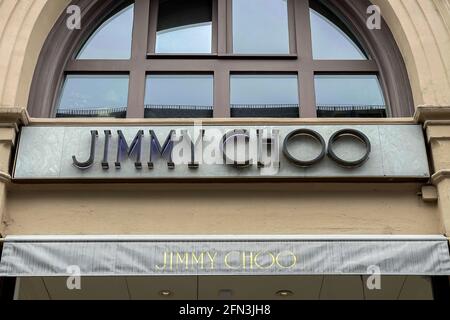 Enseigne Jimmy Choo dans le centre-ville de Munich Banque D'Images