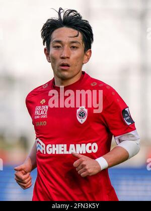 ANVERS, BELGIQUE - 13 MAI : Koji Miyoshi de Royal Antwerp lors du match Jupiler Pro League entre Royal Antwerp FC et Club Brugge à Bosuilstadion Banque D'Images