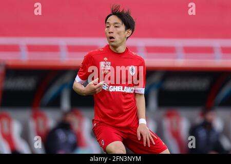 ANVERS, BELGIQUE - 13 MAI : Koji Miyoshi de Royal Antwerp lors du match Jupiler Pro League entre Royal Antwerp FC et Club Brugge à Bosuilstadion Banque D'Images