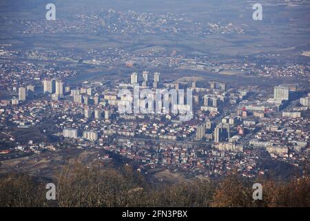 Skopje ville de Vodno Hill en Macédoine. Banque D'Images