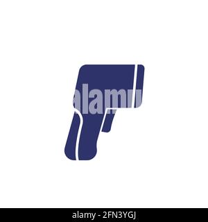 icône thermomètre infrarouge sur vecteur blanc Illustration de Vecteur