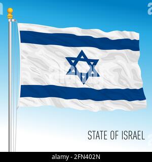 Drapeau national officiel d'Israël, pays du Moyen-Orient, illustration vectorielle Illustration de Vecteur