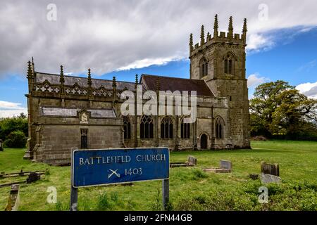 Battlefield Church, près de Shrewsbury. Scène de la bataille en 1403 Banque D'Images