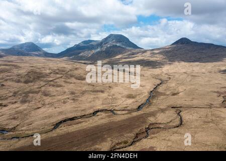 Vue aérienne des Paps du Jura, île du Jura, hébrides intérieures, Écosse. Banque D'Images