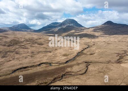 Vue aérienne des Paps du Jura, île du Jura, hébrides intérieures, Écosse. Banque D'Images