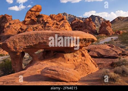 Piano Rock dans le parc national de la Vallée de feu au Nevada Aux États-Unis Banque D'Images