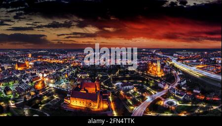 La ville d'Olsztyn dans le nord-est de la Pologne Banque D'Images