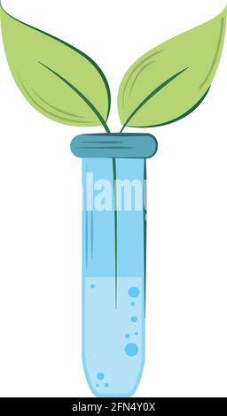 feuilles de tubes d'essai de bioingénierie Illustration de Vecteur