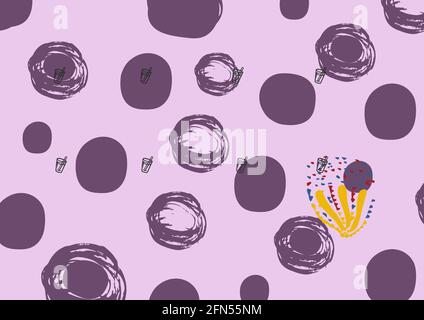 Composition de cocktails d'été sur fond violet à motifs Banque D'Images