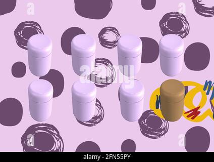 Composition de cocktails d'été sur fond violet à motifs Banque D'Images