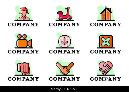 Ensemble de Clean Company Conceptual logo Design Vector Illustration eps10 idéal pour toutes les applications Illustration de Vecteur