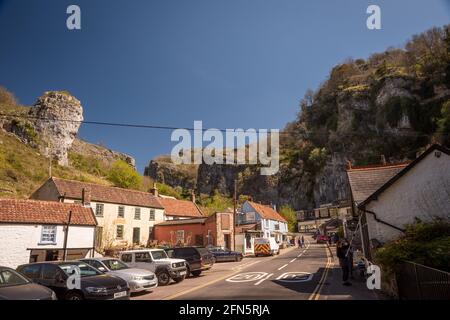 Gorge de cheddar dans les collines de Mendip, Somerset, Royaume-Uni Banque D'Images