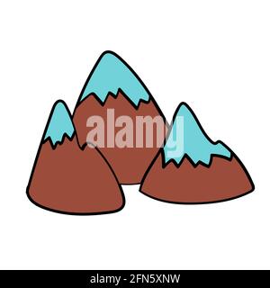 la montagne et la neige de doodle ramasse le style dessiné à la main Illustration de Vecteur