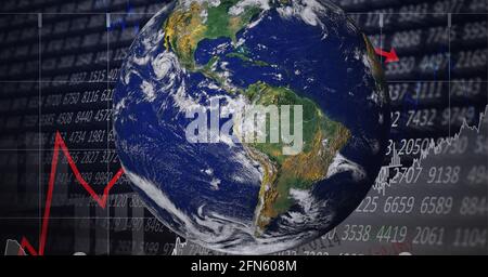 La composition du monde par rapport au traitement des données financières Banque D'Images
