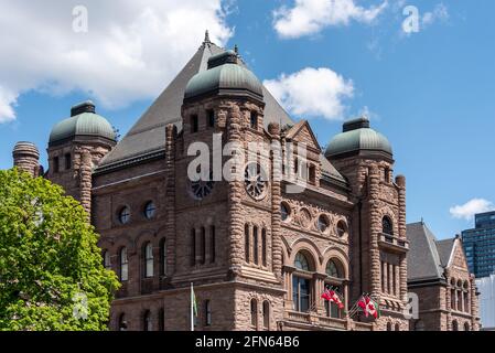 Extérieur de l'édifice de l'Assemblée législative de l'Ontario, à Queen's Park, Toronto, Canada Banque D'Images