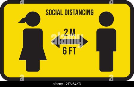 Symbole de distance sociale vecteur de symbole garder le signe de distance de sécurité dans illustration d'un pictogramme de glyphe Illustration de Vecteur