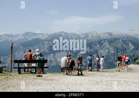 Vue sur le parc national de Triglav Bohinj Slovénie Banque D'Images