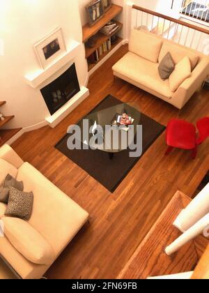 salon, décor, meubles, contemporain, Banque D'Images