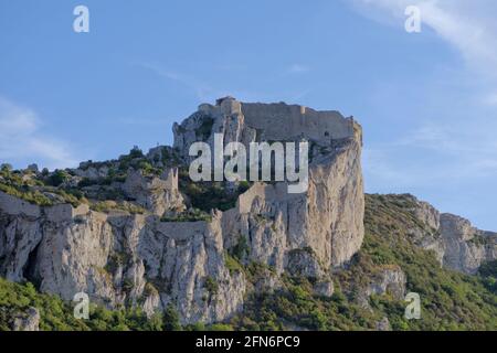 France, Aude, Duilhac sous Peyrepertuse, château cathare de Peyrepertuse Banque D'Images