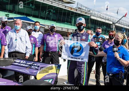 Indianapolis, Indiana, États-Unis. 14 mai 2021. ROMAIN GROSJEAN (51 ans) de Genève, Suisse remporte le pôle pour le Grand Prix GMR au circuit automobile d'Indianapolis à Indianapolis, Indiana. Credit: Eddie Hurskin Grindstone Media/ASP/ZUMA Wire/Alay Live News Banque D'Images